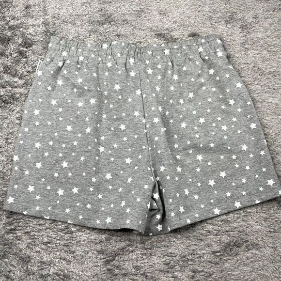 RAE DUNN Gray White Stars Pull On Lounge Shorts - Picture 2 of 7